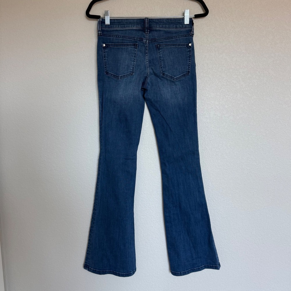 Pilcro Anthropologie Stet Flare Jeans Blue Medium Wash Denim Womens 25 Bootcut - Picture 2 of 7